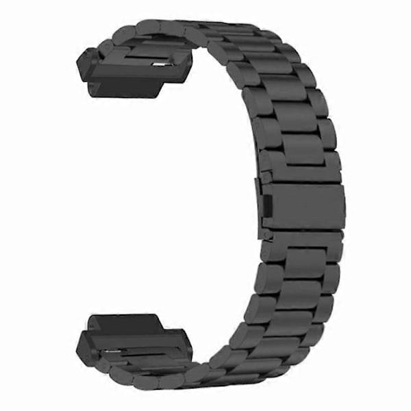 Kompatibelt för Garmin Forerunner 220 / 230 / 235 / 735XT / 620 / 630 Klockarmband 3-pärlor Solid Metallarmband Black