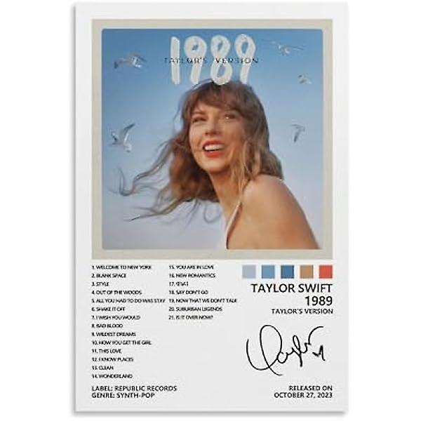 Taylor Poster 1989 (Taylor's Version) Swift Album Omslag Poster För Sovrum Estetisk Canvas Konst Väggdekor 12x18tum(30x45cm)