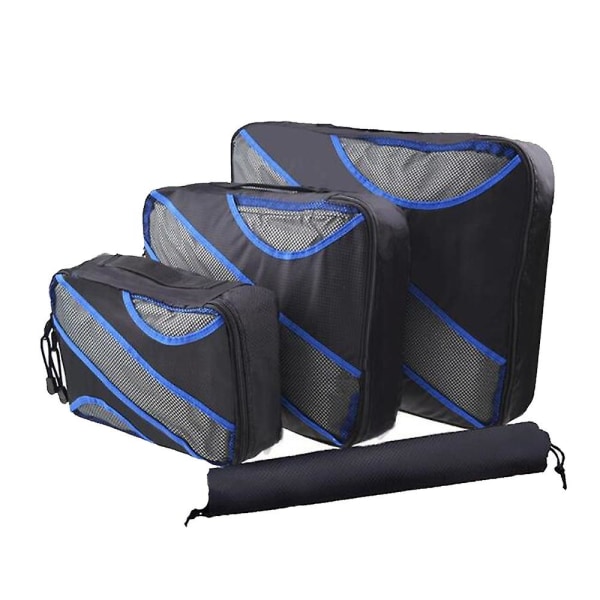 Husholdnings nylon vanntett oppbevaringsposesett Tredelt nylon reiseoppbevaringspose black