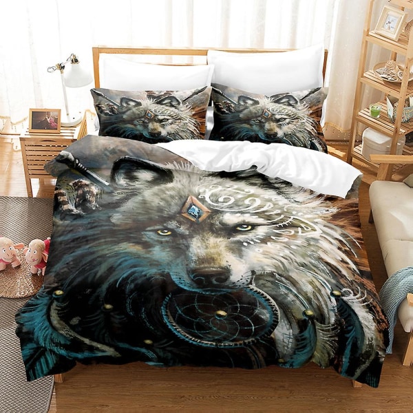W15 Sudet Eläinmaailma 3D-painettu Vuodevaatesetti Pussilakana Peittopussi Tyynyliina US TWIN 173x218cm