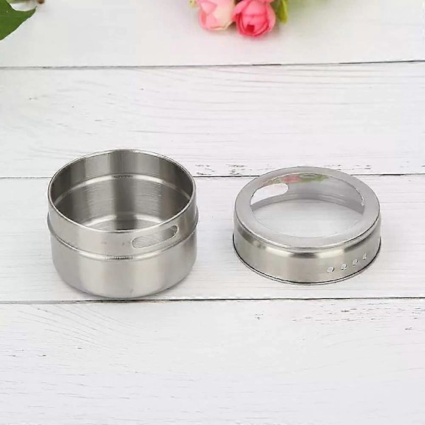 ABEDOE Rostfritt Stål Transparent Topp BBQ Kryddburk Magnetisk Förvaringsbehållare Kök Kryddförvaring