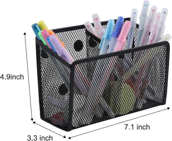Magnetisk Pennhållare, 3-pack Magnetisk Förvaringskorg Organizer, Extra Starka Magneter
