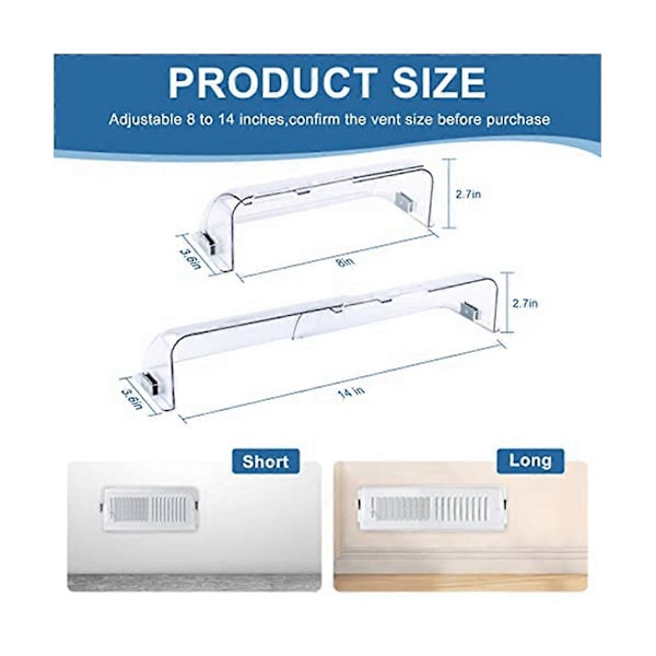 AC Deflektor Magnetiske Ventilationsdæksler til Loft Justerbare til Hjem Loftriste/Gulv/Varme, 4 Stk