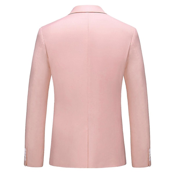 Slim Fit Business Casual Blazerjacka med en knapp för män Pink 1 2XL