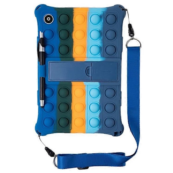 Kompatibel med Galaxy Tab A8 10.5 (2021) Fidget Sensorisk Silikon Boble Angst Stress Reduserende Leker Anti-skli Tekstur Nettbrettdeksel DarkBlue
