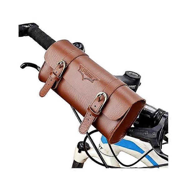B-SOUL Vintage Stil PU Læder Vandtæt Multifunktionel Cykeltaske Cykelstyr Taske Brown