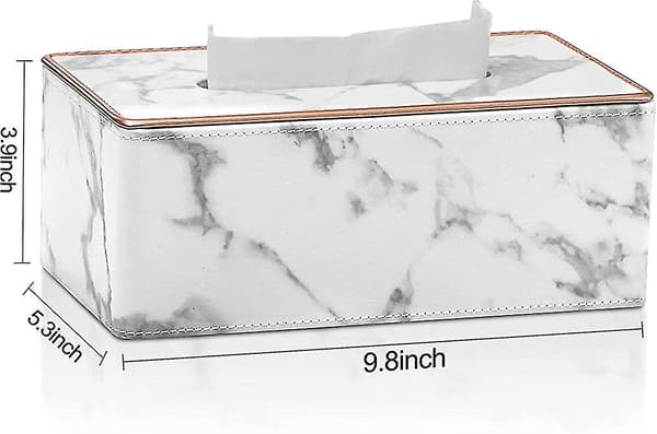 Rektangulär PU Läder Tissue Box Pappers Tissue Dispenser Box Hållare För Toalettbord Present