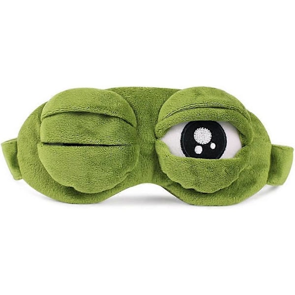 1 st Söt Ledsen 3D Groda Ögonmask Sovmask (Elastiskt band)