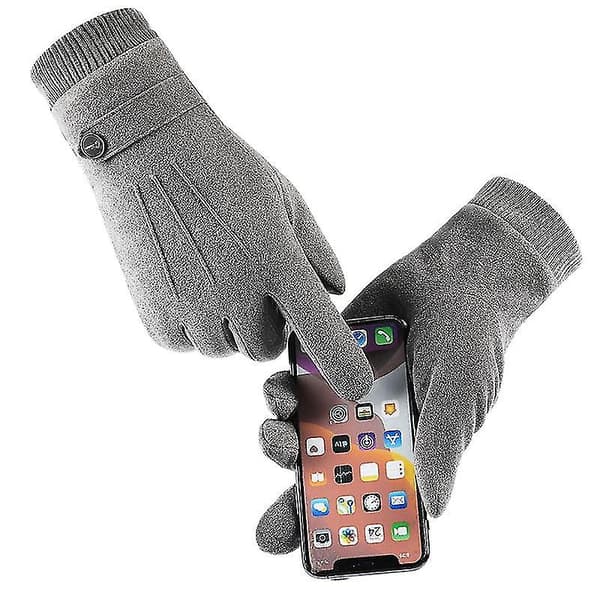 Vinter Hold Varm Touch Screen Handsker Plus Fløjl Indeni Ruskind Herrehandsker M