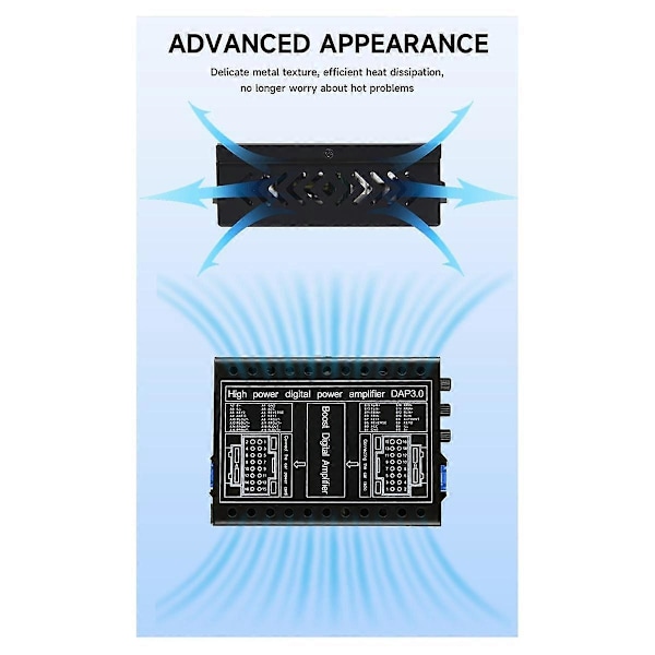 Bilforsterker DC 12V Hi-Fi Booster Audio Stereo Digital Lydprosessorer 4x60W for Android Lossless