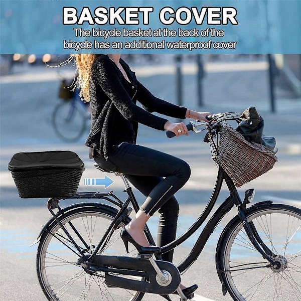 Bagagebærer Cykelkurv Bagmonteret Metal Tråd Cykel Opbevaringskurv med Vandtæt