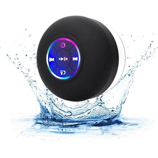 Duschhögtalare Mini Bluetooth Duschhögtalare Vattentät Mini Portabel Duschhögtalare med LED-ljus för Utomhushögtalare