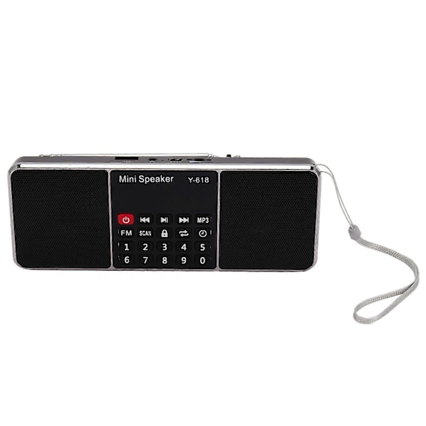 Y-618 Mini FM Radio Digital Bærbar 3W Stereo Høyttaler Mp3 Audio Spiller Høy Lydkvalitet