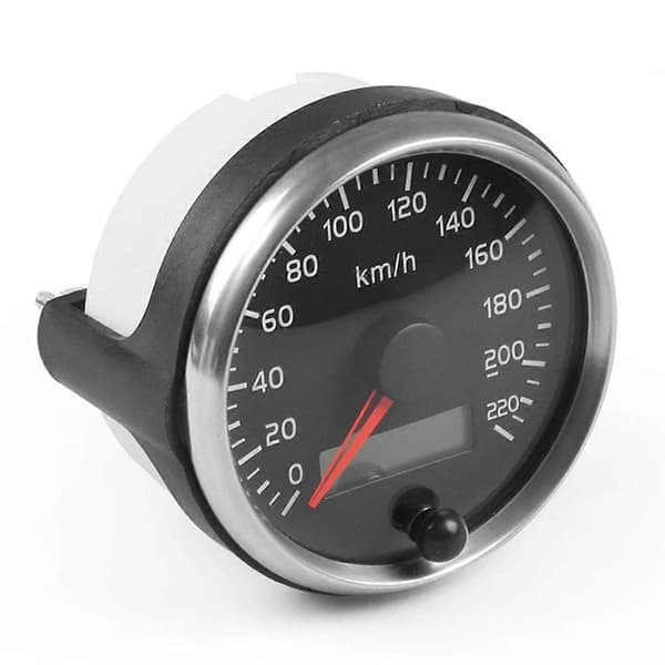 Bil Universal 85mm Speedometer Kilometerstand Dobbel Funksjon LCD Panel Modifisert Bil Speedometer 220km/t