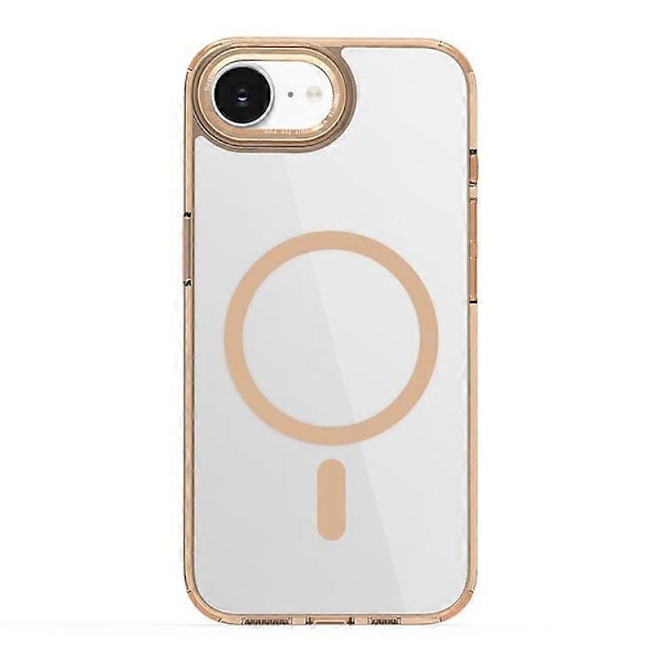 Kompatibelt deksel for iPhone 16e TPU+PC Transparent Magnetisk Telefondeksel Gold