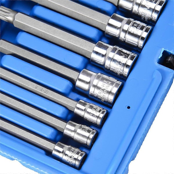 10 Dele 4 tommer Spline Tip Bit Top Sæt M-Type Universal Muffe - Triple Square Spline Bit Top