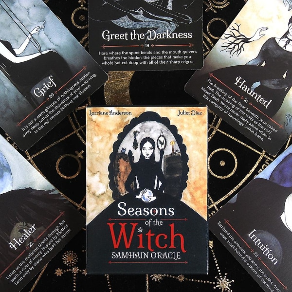 Seasons of the witch oracle oards samhain oracle hot sell rytter tarotkort for spådom tarotkortstokk Light green