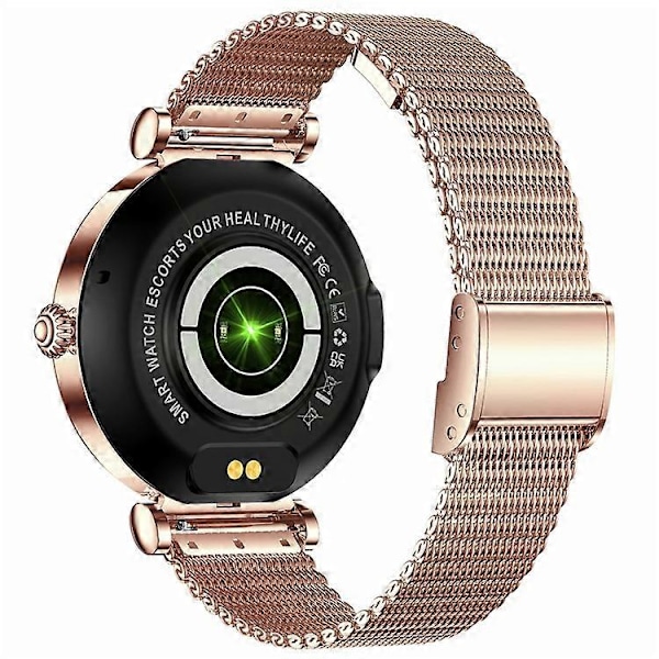 CF30 1.27-tums Stålarmband Dam Vattentät Smart Klocka Diamantdekor Hälsoövervakning Fitness Tracker Smart Armband Gold
