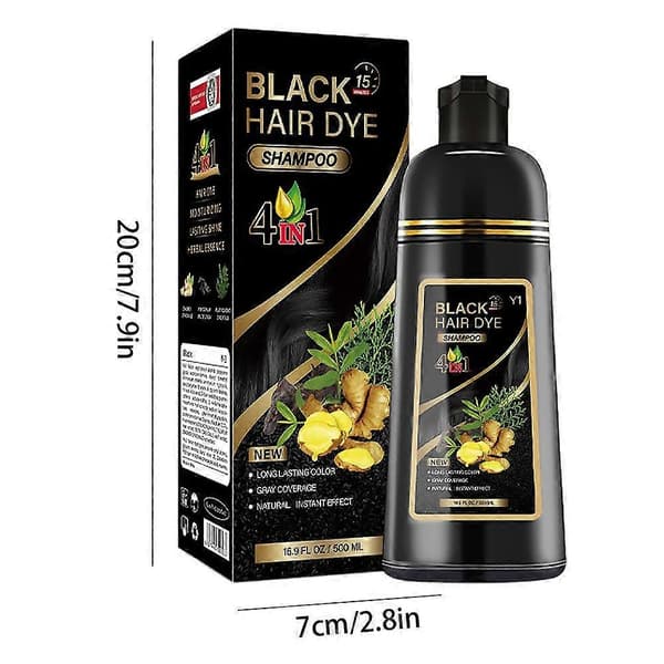 Sort Hårfarve Shampoo - 4-i-1 Øjeblikkelig Farve & Urtepleje DEEP COFFEE