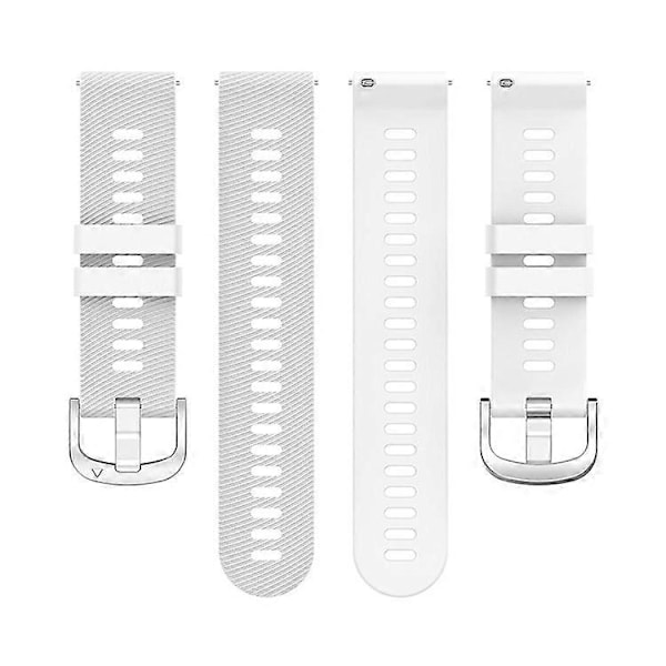 Kompatibel med Garmin Forerunner 255 / Vivoactive 4 Kryssstripet Design 22mm Universell Klokkereim Silikon Erstatningsarmbånd White