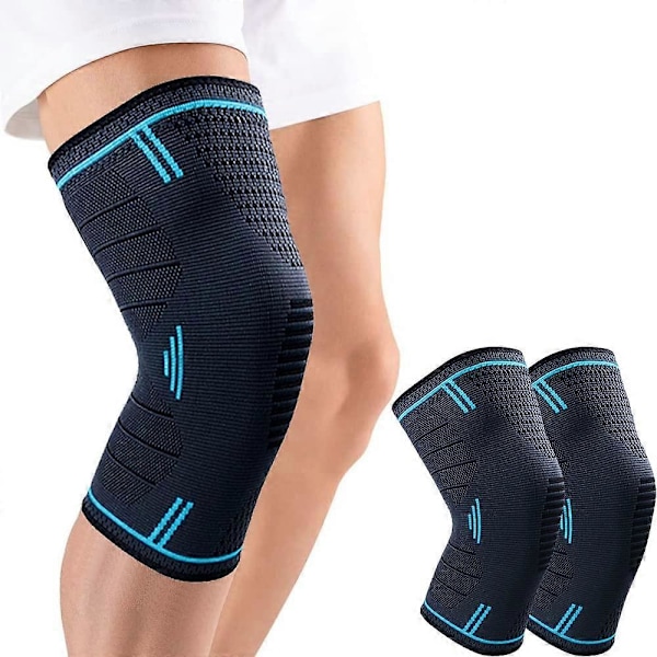 Knäskydd, 2 stycken justerbara elastiska knäskydd, knäskydd för patella och ligament, sportknäskydd, knäskydd för artros, andningsbart och uni