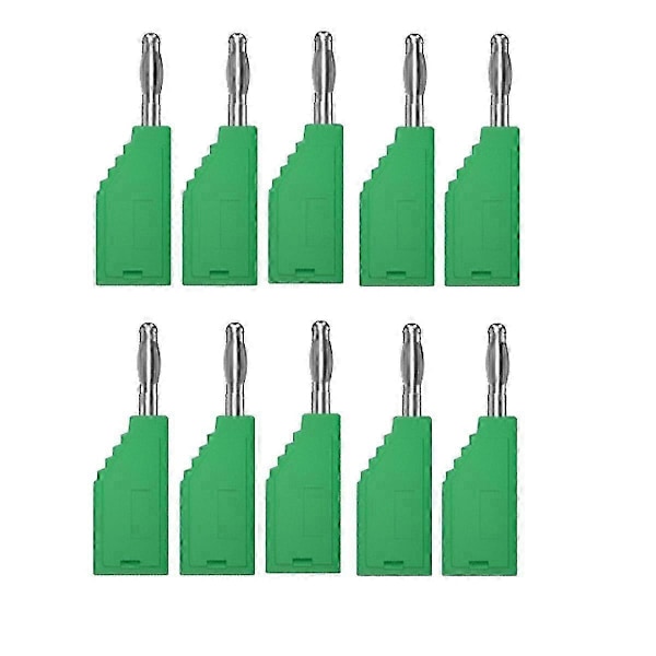 10 stk. Stabelbar 4mm Bananplugg Koblingssett med Ledning, Multifunksjonell Frontplugg for Elektronikk J.10054
