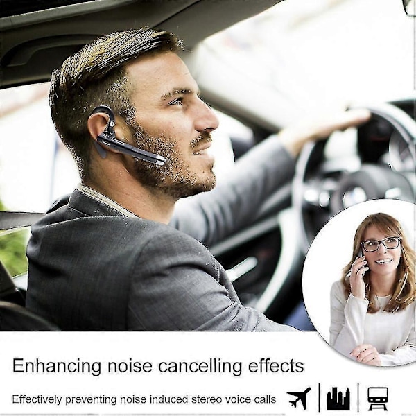 Bluetooth-kuuloke, yksi korva, langaton, pyörivä handsfree-kuulokemikrofoni akkunäytöllä ja latauskotelolla autoiluun, toimistoon ja liiketoimintaan