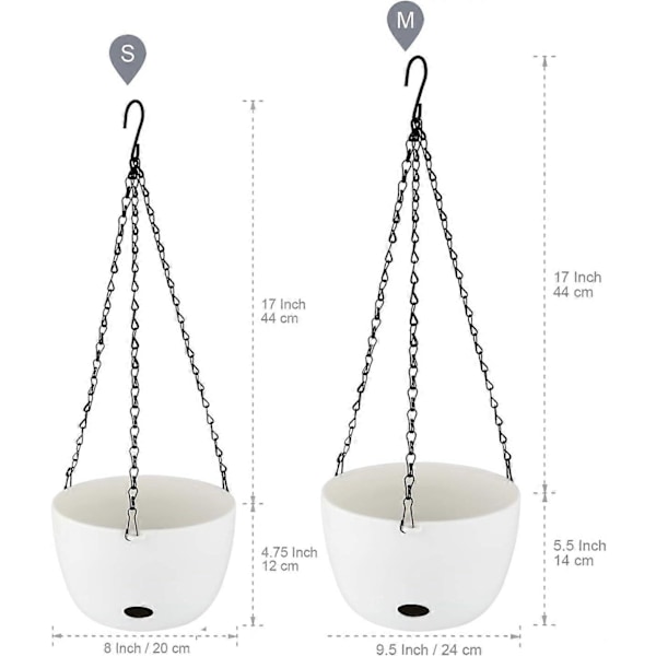 24 cm Itsekasteleva Kukkaruukku - Valkoinen