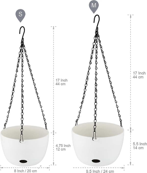 24cm Selvvanningspotte - Hvit