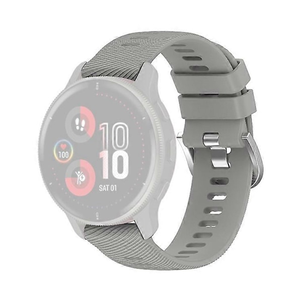 Kompatibel med Garmin Forerunner 255 / Vivoactive 4 Kryssstripet Design 22mm Universell Klokkereim Silikon Erstatningsarmbånd LightGrey