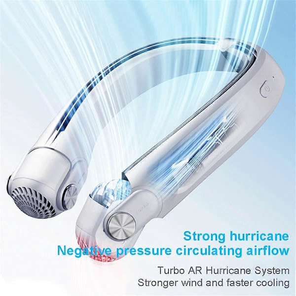 (Vihreä) 360 Air Neck Fan, kannettava kaulatuuletin, mini kaulatuuletin, hiljainen siivetön tuuletin, ladattava hands-free tuuletin 2400mAh USB-akut 3 nopeutta pyörivä