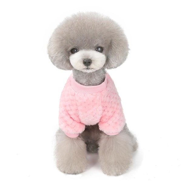 Hundegensere for små mellomstore hunder eller katter, varme myke flanell kjæledyrklær for hunder jente eller gutt, hundeskjorte frakkjakke Pink XL