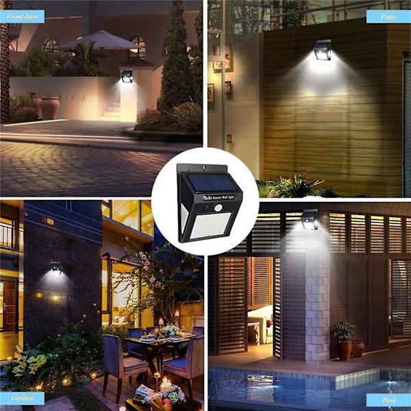 LED Solarlampor Rörelsesensor Trädgård Gård Vägglampa Säkerhet Utomhus Vägglampa