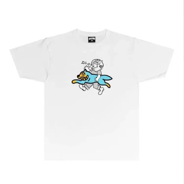 Uusi Classic Flying Dog Printed T-paita miehille ja naisille Kawaii Clothes Harajuku Y2k Top Oversize Shirt Street Casual Clothing Dark Grey M