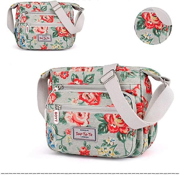 Dam Multi-Pocket Casual Crossbody Handväskor Vattentäta Axelväskor i Nylon