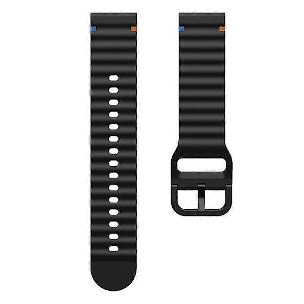22mm silikoniranneke yhteensopiva Xiaomi Watch S4 Sport / Redmi Watch 5 Active Wave Design -älykellon rannekkeen kanssa Black
