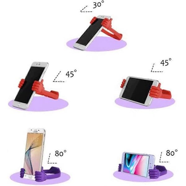 Tommel Opp Mobiltelefonholder for Skrivebord, Universell Fleksibel Telefonholder for Nettbrettstativ, Smarttelefonstativholder for iPhone iPad og Mer (Blå)
