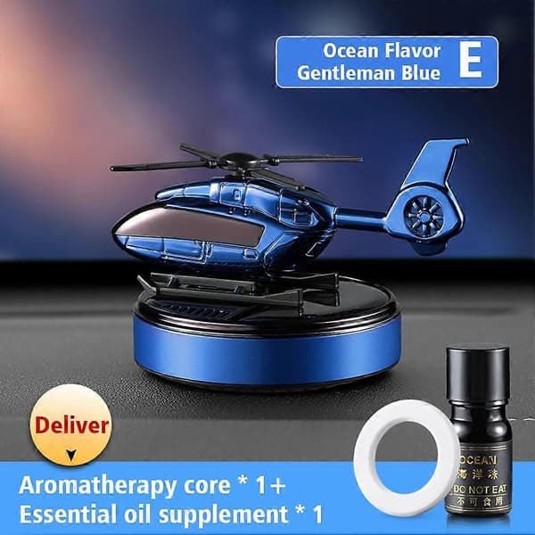 Solar Roterende Helikopter Bil Parfyme Aromaterapi For Dashbord Gave Blue