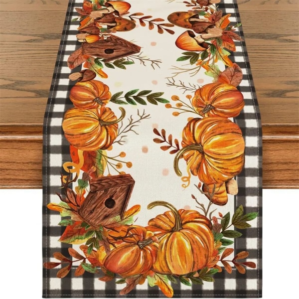 Goblin Halloween bordflag Black Forest bordløber Thanksgiving Jack-o'-Lantern julefrokost køkkenbordpynt ZQQ8979 (10) 120-33cm 47-13inch