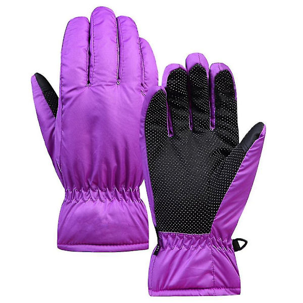 Tuulenpitävät lämpimät käsineet miesten talvi fleece ulkoiluun, moottoripyöräilyyn S-xl Purple L