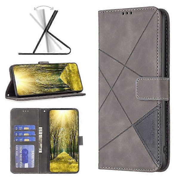 BINFEN COLOR BF05 Kompatibel med Huawei Mate 60 Pro / Mate 60 Pro+ Wallet Præget Læder Telefon Cover Stativ Grey