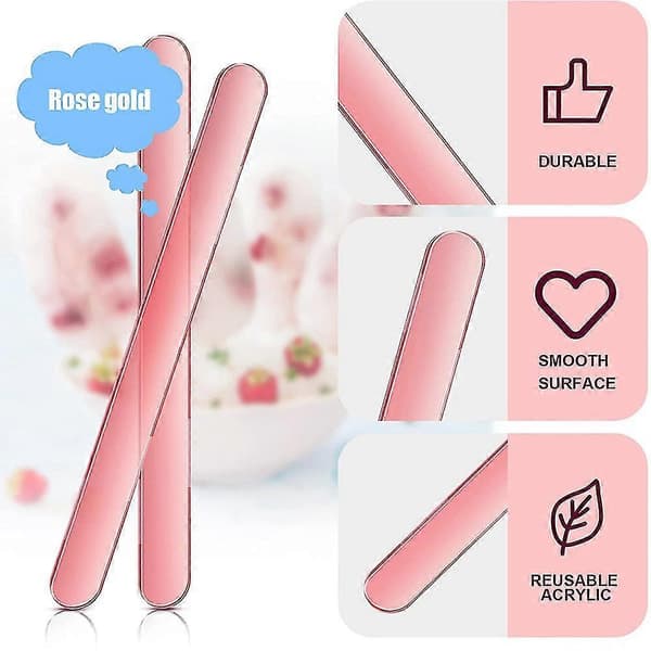Genanvendelige ispinde Akryl ispinde Flødeis Kageis Kage Slik Pop Pinde Ispinde DIY Håndværk Rose gold 10pcs