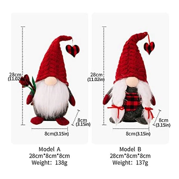 Valentinsdag Nisse Dekoration Valentins Nisser Gave Kærlighed Nisser Plys Dekoration Ansigtsløs Nisse Plys Figur