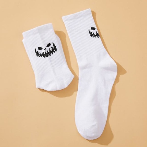 Halloween-sukat, 1 pari unisex hauskoja persoonallisuuskuvioisia sukkia, puhdasta puuvillasukat, lämpimät ja hengittävät, sopivat Halloween-koristeeksi Style 6 3Pair