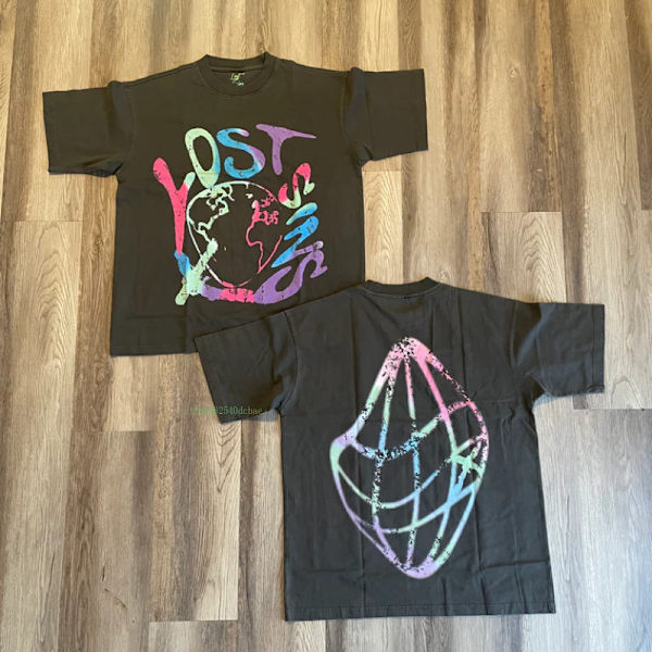 Kortermet T-skjorte for menn og kvinner sommer ren bomull retro rund hals halv topp Blue M