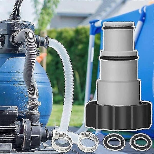 Poolslangadapter A, Poolslangadapter, 38mm och 32mm Diameter, Pool A Adapter, Slangadapter för Pumpar Slangkoppling Med (2st)