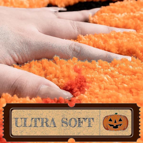 Halloween Badeværelsesindretning Efterår Græskar Badeværelsestæpper Skridsikre Sjove Søde Bademåtter Til Badeværelse Brusebad Badekar Mikrofiber Vaskbart Absorberende Tæppe Efterår