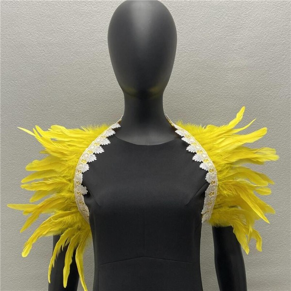 Halloween-asusteet höyhenhuivi fake kaulus goottityylinen naamiainen näyttämö catwalk pure yellow