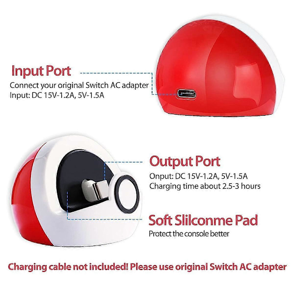 Opladerdock til /Switch Lite/, Udskiftning Type C Port Switch Opladning(A)