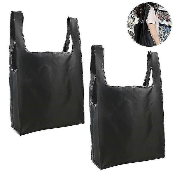 2-pack Återanvändbara Shoppingväskor Vikbara Stora Matkassar Med Fästficka Återanvändbara Tygkassar Mac